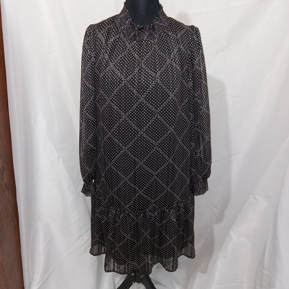 J Crew Factory Women's Ruffle Tiered Mini LS Smocked Neck Dress NEW Sz S $118 - Picture 2 of 13